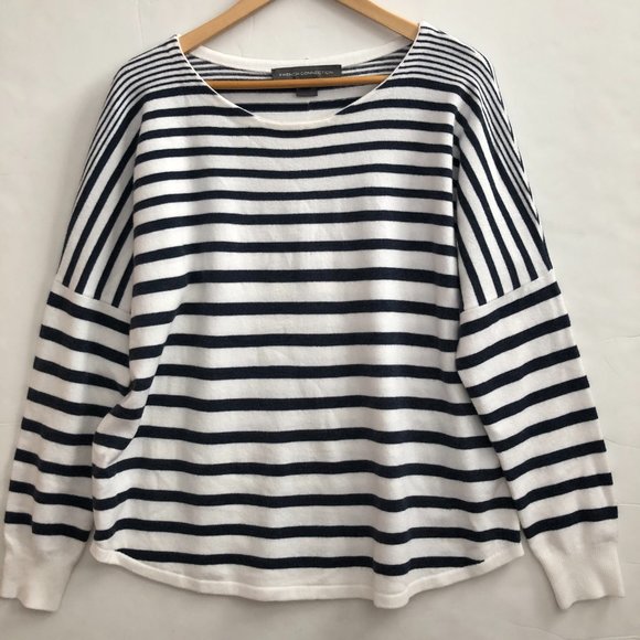 French Connection Sweaters - French Connection Striped Boat Neck Sweater size L